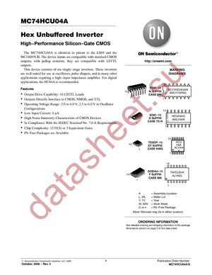 MC74HCU04ADR2 datasheet  